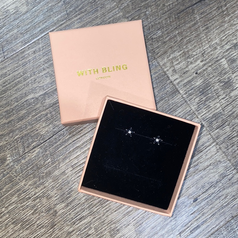 Black flower earrings